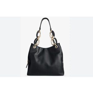 INC International Concepts Trippii chain strap tote shoulder bag - BLACK